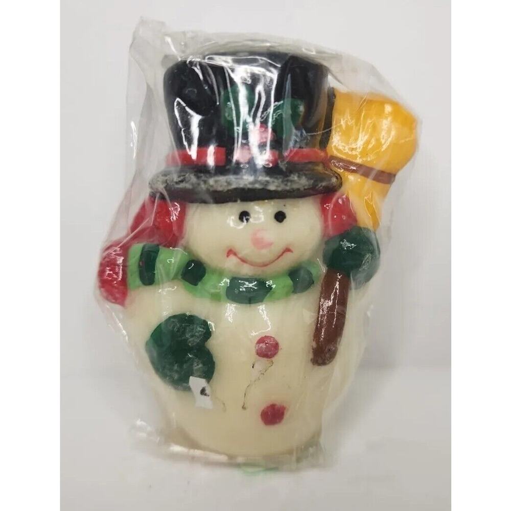 Vintage Mini Christmas Snowman Candle New in Packaging 3" SKU H120